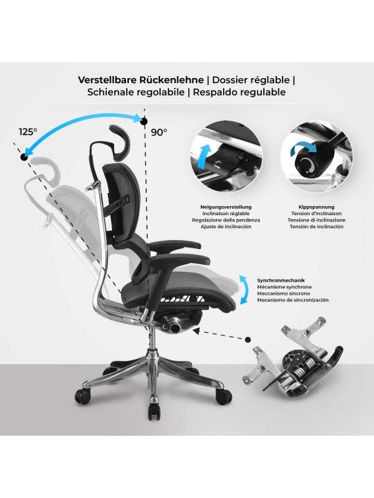 Kontorstol Norfolk Ergonomisk, grå Kontorstol Norfolk Ergonomisk, grå