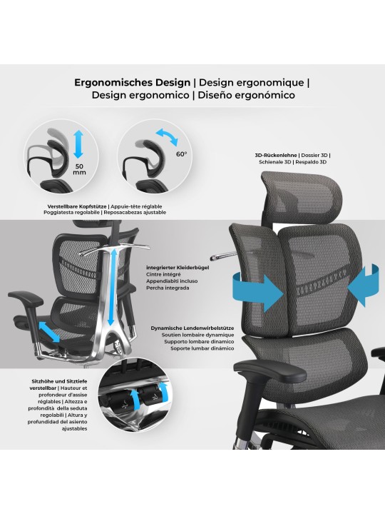 Kontorstol Norfolk Ergonomisk, grå Kontorstol Norfolk Ergonomisk, grå