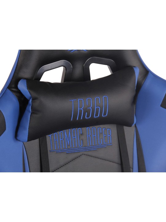 Racing kontorstol Turbo med fodstøtte, sort/blå Racing kontorstol Turbo med fodstøtte, sort/blå