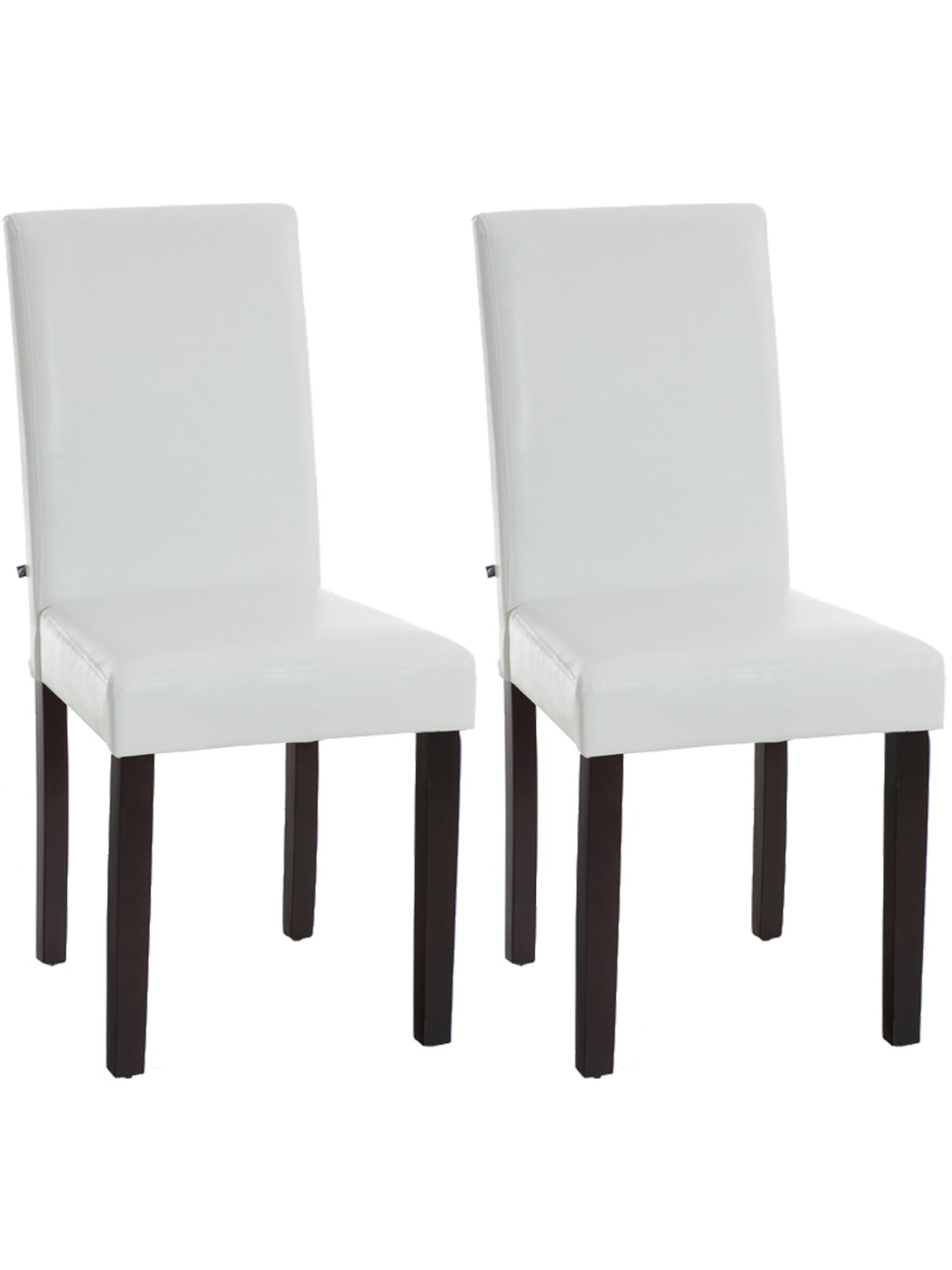 Sæt med 2 spisestuestole Ina mørkebrun, hvid