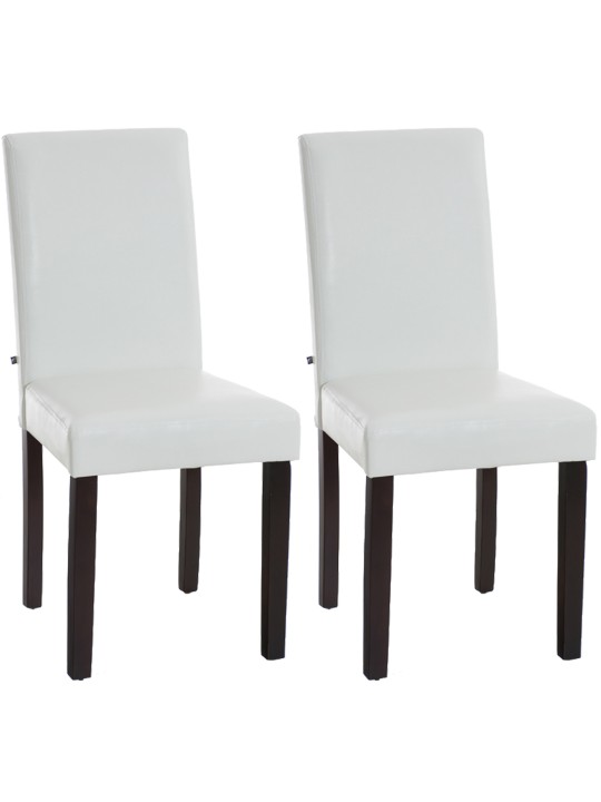 Sæt med 2 spisestuestole Ina mørkebrun, hvid Sæt med 2 spisestuestole Ina mørkebrun, hvid