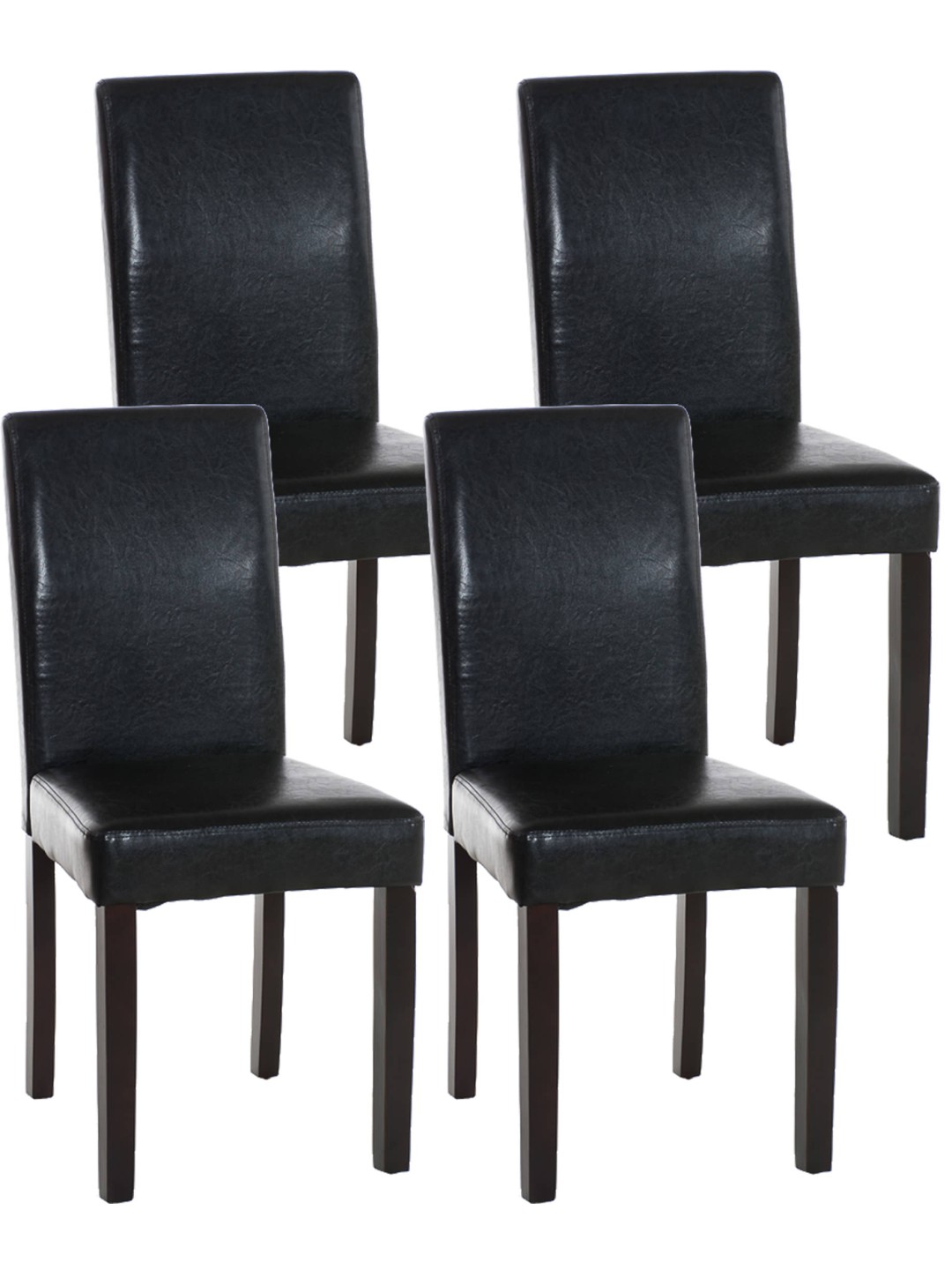 Sæt med 4 spisestuestole Ina mørkebrun, sort