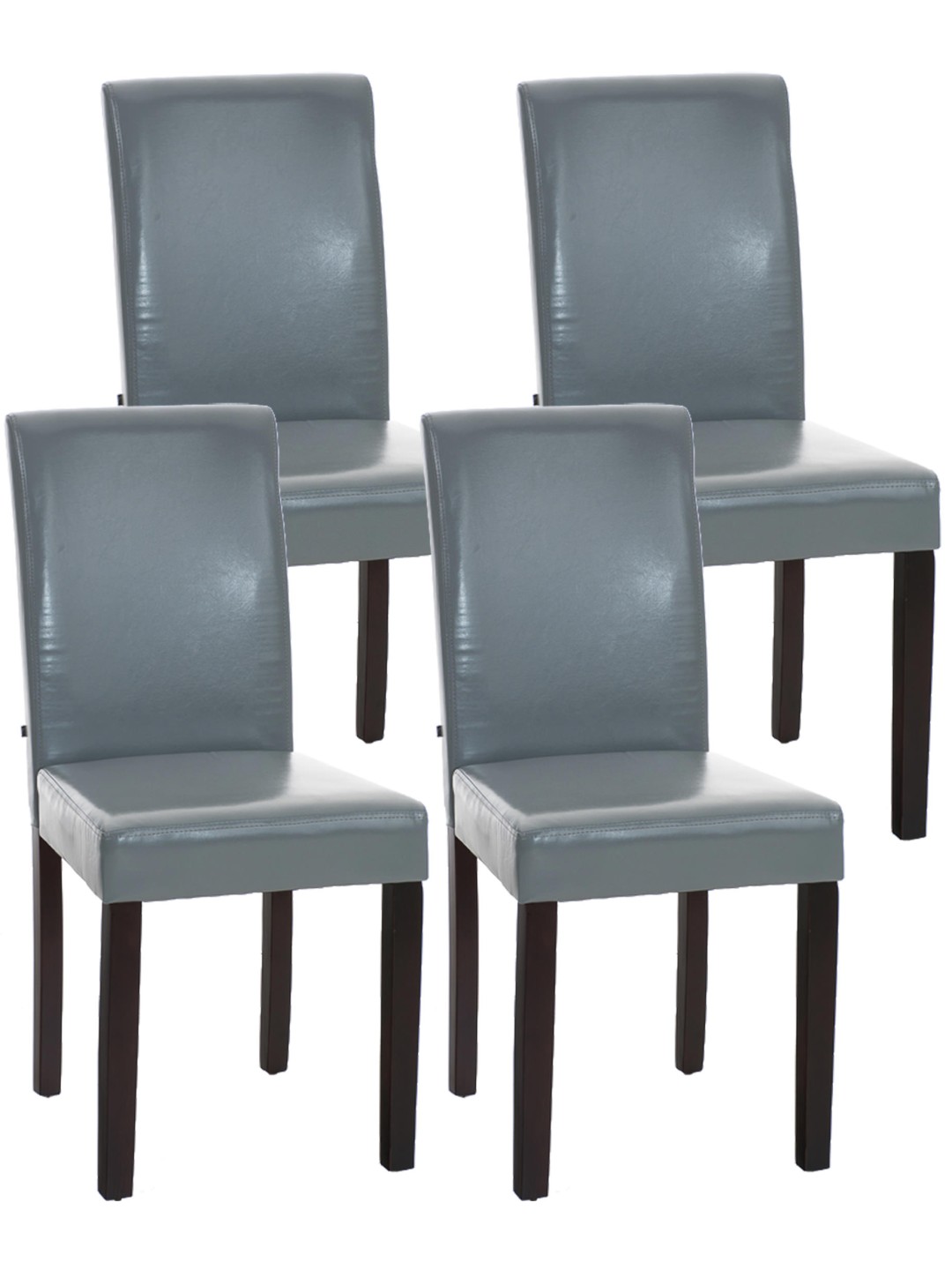 Sæt med 4 spisestuestole Ina mørkebrun, grå