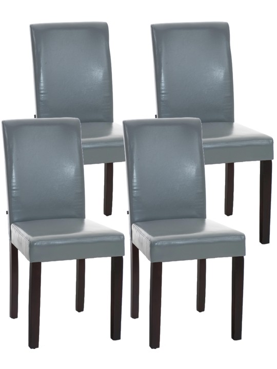 Sæt med 4 spisestuestole Ina mørkebrun, grå