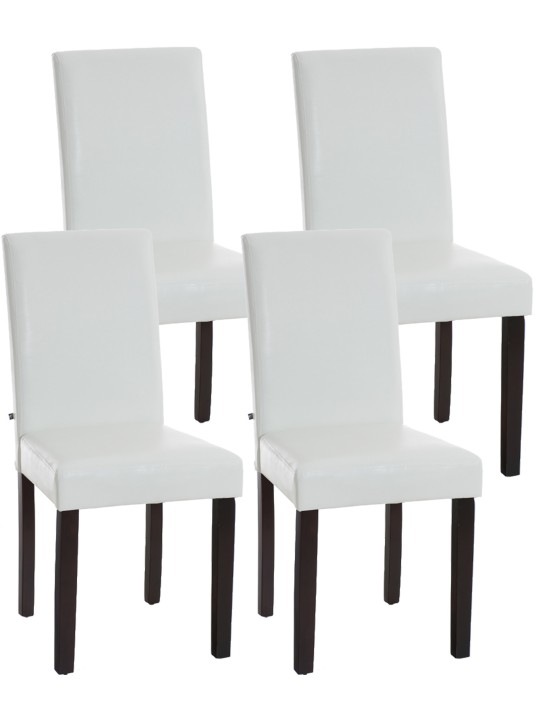 Sæt med 4 spisestuestole Ina mørkebrun, hvid Sæt med 4 spisestuestole Ina mørkebrun, hvid
