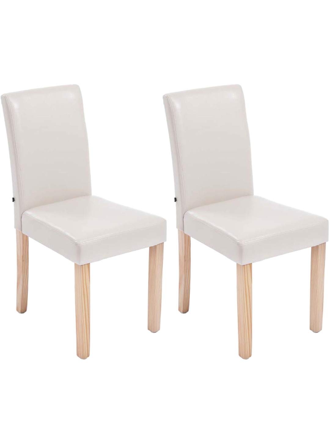 Sæt med 2 spisestuestole Ina natura, creme