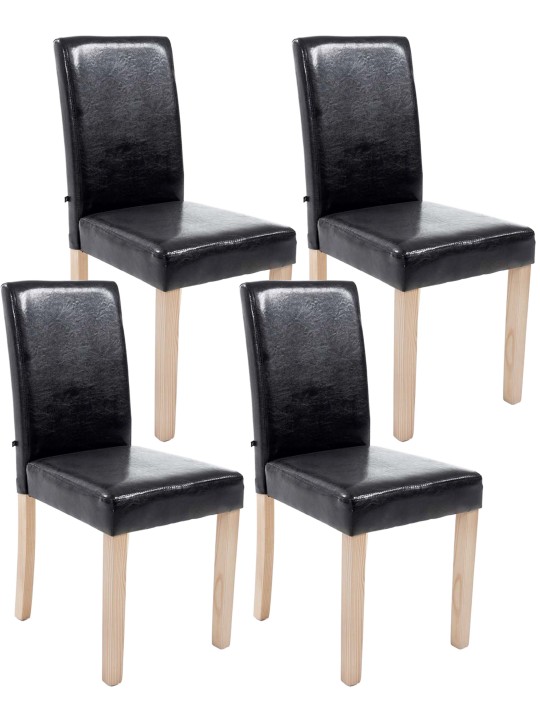 Sæt med 4 spisestuestole Ina natura, sort