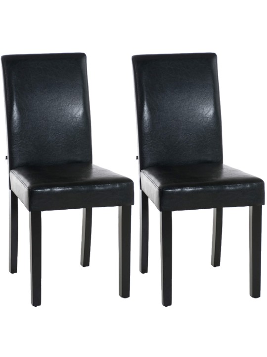 Sæt med 2 spisestuestole Ina, sort