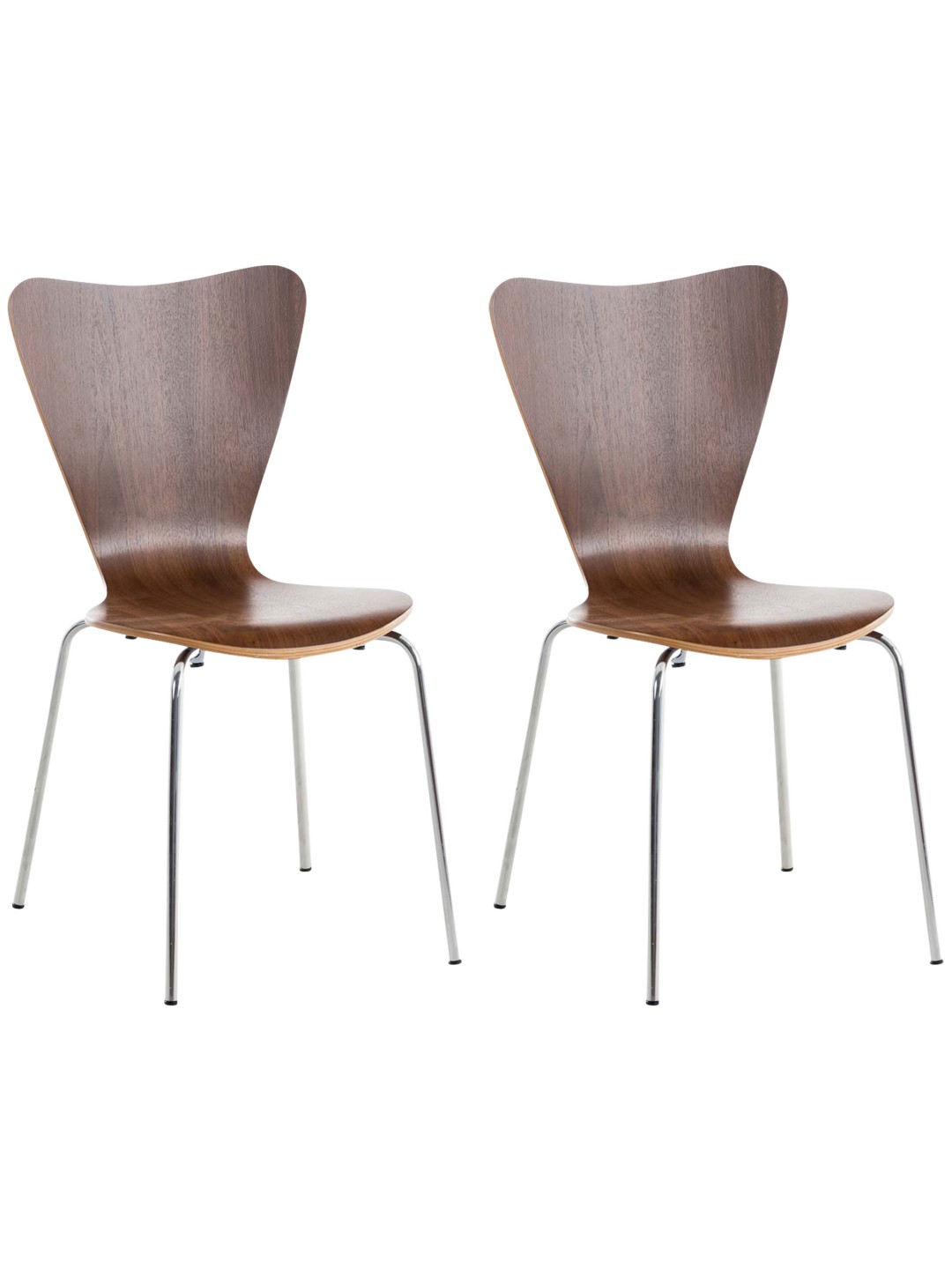 Sæt med 2 Calisto besøgsstole, valnød