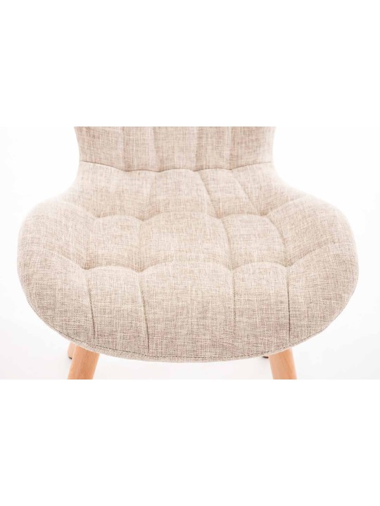 Sæt med 4 stole Elda stof natur, creme