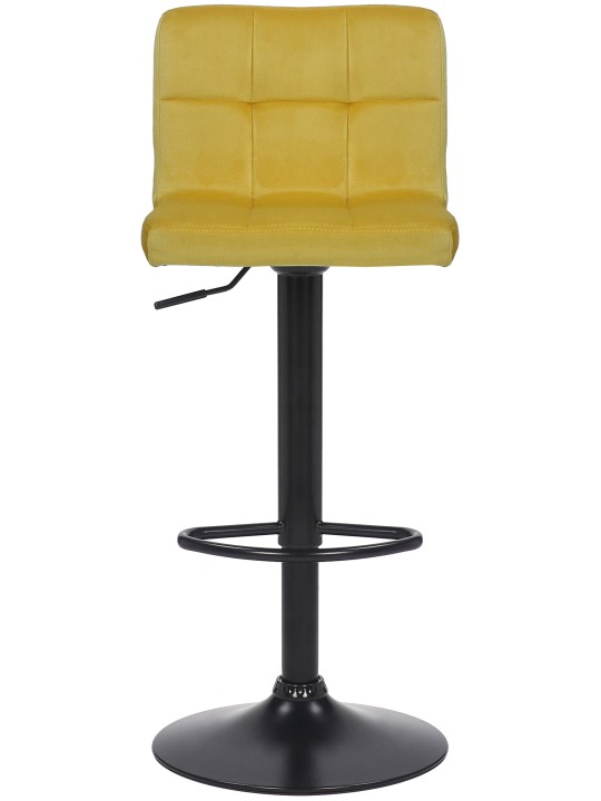 Sæt med 2 barstole Feni fløjl, gul