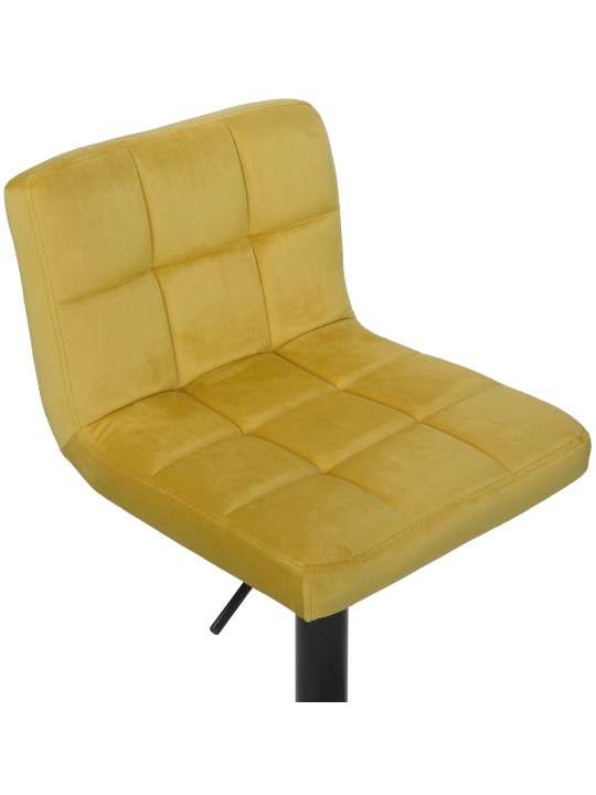 Sæt med 2 barstole Feni fløjl, gul