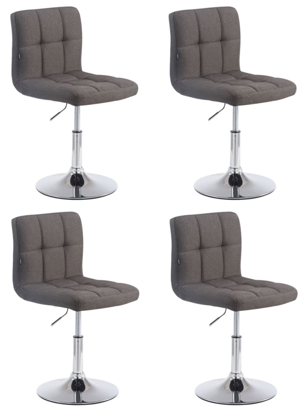 Sæt med 4 Palma Lounger V2 stof, mørkegrå