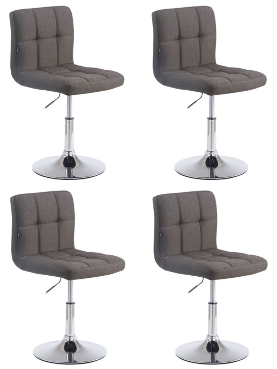 Sæt med 4 Palma Lounger V2 stof, mørkegrå
