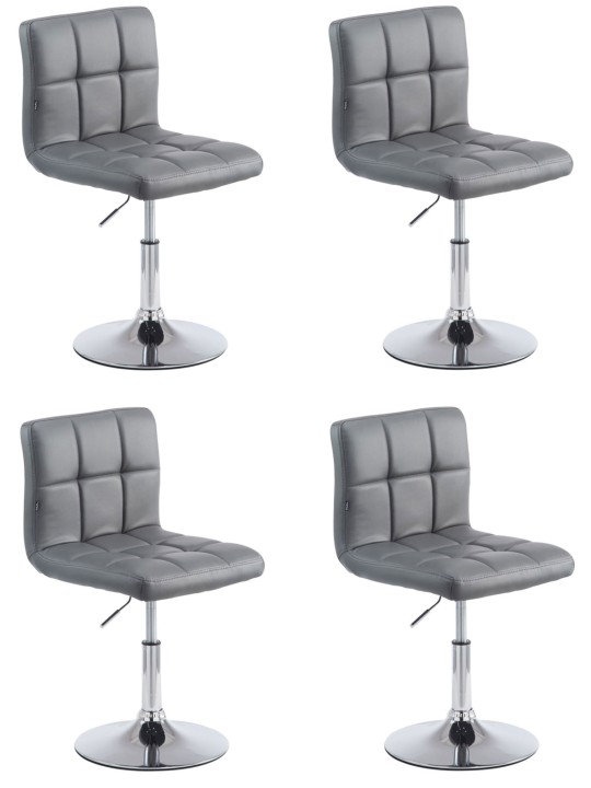 Sæt med 4 barstole Palma V2, grå