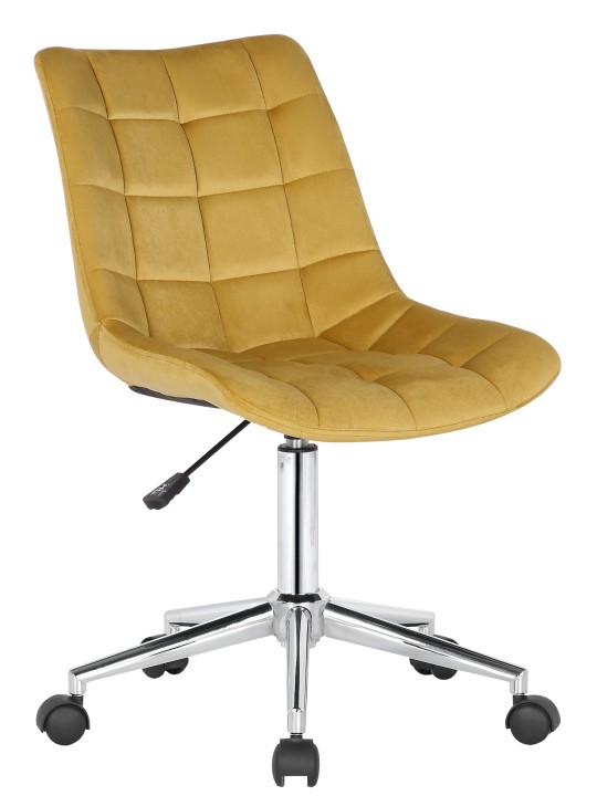 Kontorstol Medford fløjl, gul