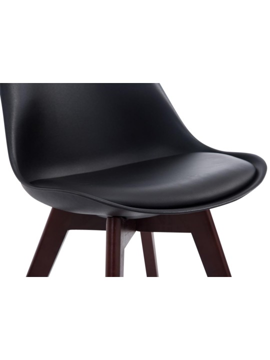 Sæt med 4 besøgsstole Borneo V2 valnød imiteret læder, sort