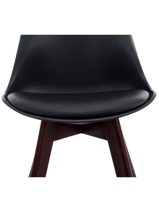 Sæt med 4 besøgsstole Borneo V2 valnød imiteret læder, sort