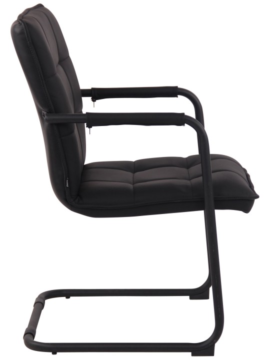 Sæt med 2 stole Gandia ægte læder, sort