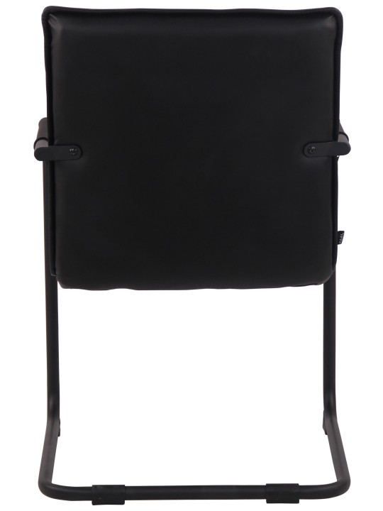 Sæt med 2 stole Gandia ægte læder, sort