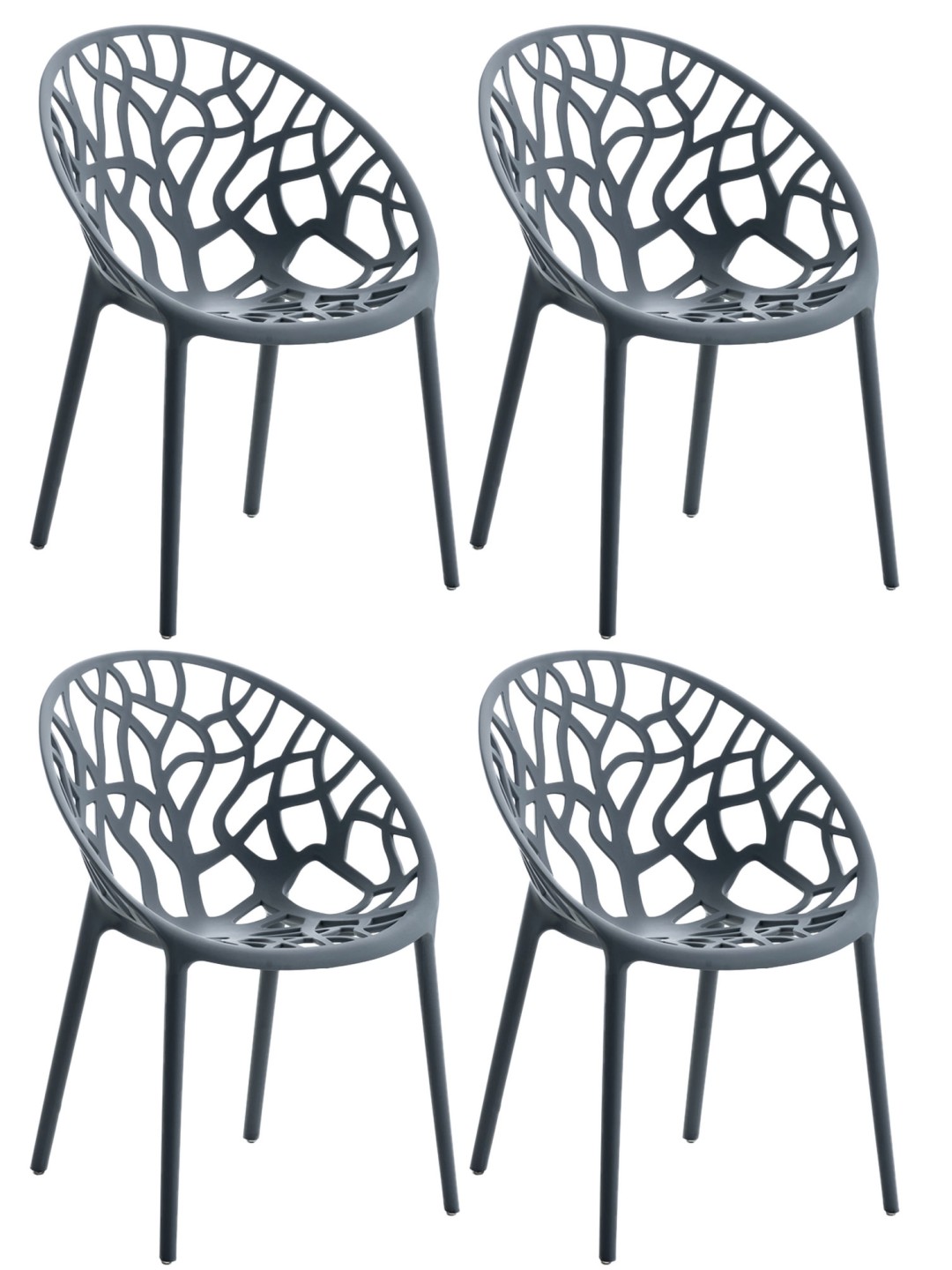 Sæt med 4 stole Hope, antracit