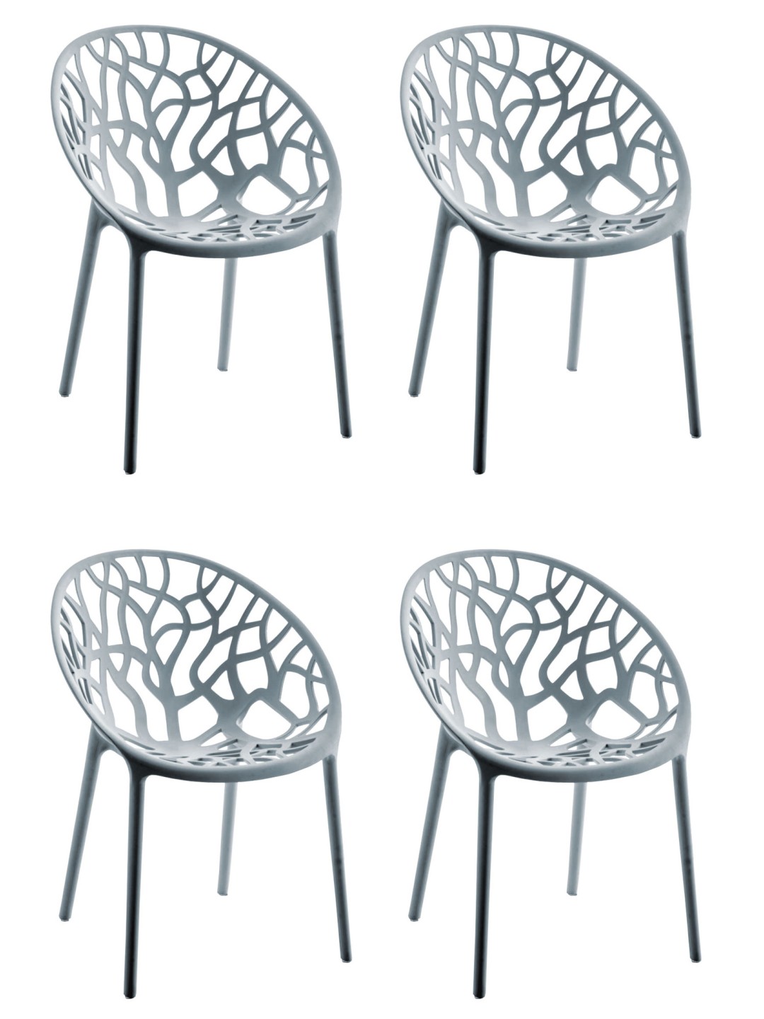 Sæt med 4 stole Hope, grå