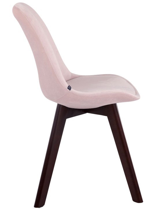 Sæt med 4 besøgsstole Borneo V2 fløjl valnød, pink