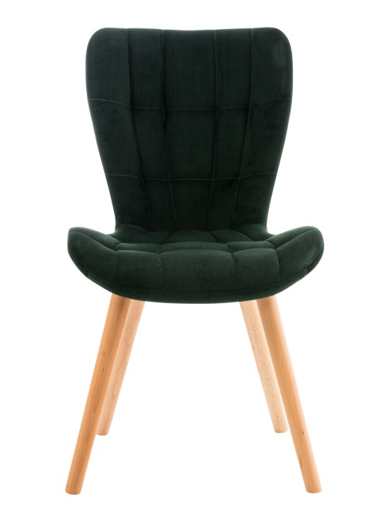 Sæt med 4 stole Elda velvet, grøn
