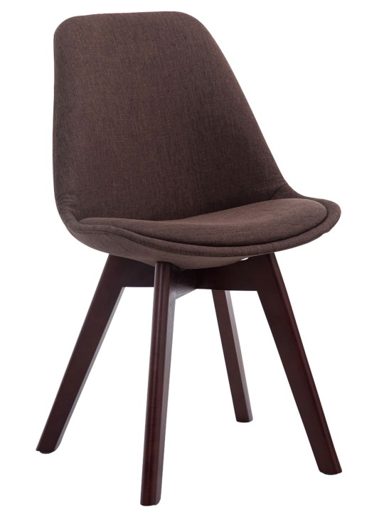 Sæt med 4 besøgsstole Borneo V2 valnødstof, brun Sæt med 4 besøgsstole Borneo V2 valnødstof, brun