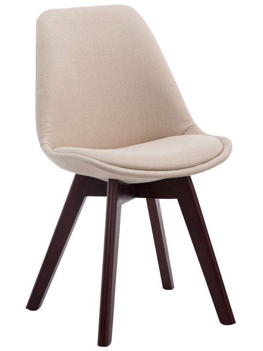 Sæt med 4 besøgsstole Borneo V2 valnødstof, creme Sæt med 4 besøgsstole Borneo V2 valnødstof, creme