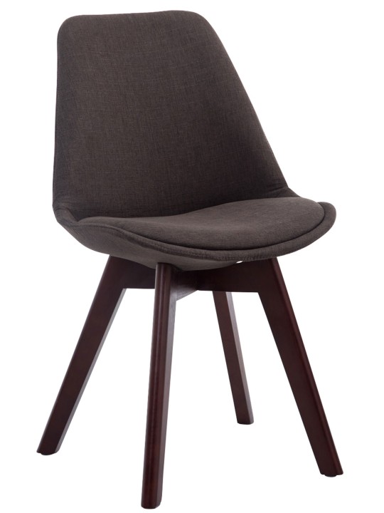 Sæt med 4 besøgsstole Borneo V2 valnødstof, mørkegrå