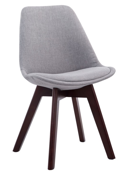 Sæt med 4 besøgsstole Borneo V2 valnødstof, grå