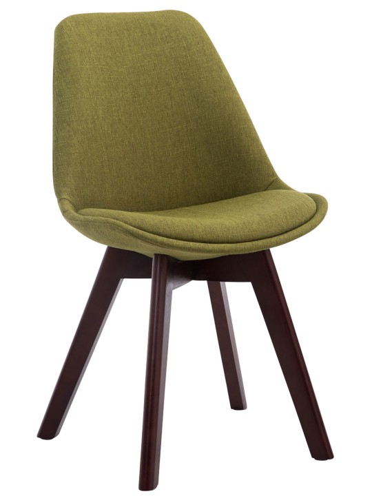 Sæt med 4 besøgsstole Borneo V2 valnødstof, grøn Sæt med 4 besøgsstole Borneo V2 valnødstof, grøn