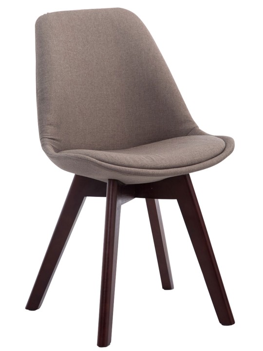 Sæt med 4 besøgsstole Borneo V2 valnødstof, taupe