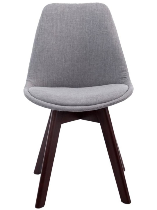 Sæt med 4 besøgsstole Borneo V2 valnødstof, grå