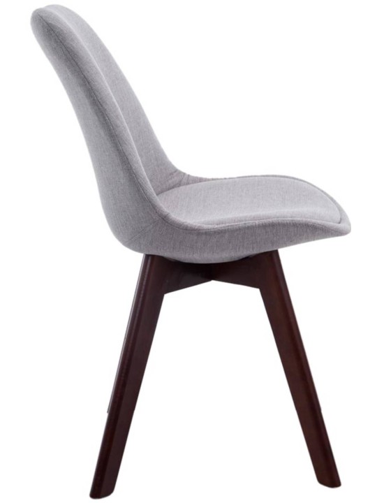 Sæt med 4 besøgsstole Borneo V2 valnødstof, grå