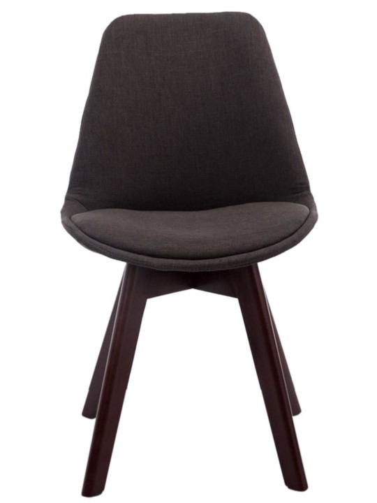 Sæt med 4 besøgsstole Borneo V2 valnødstof, mørkegrå