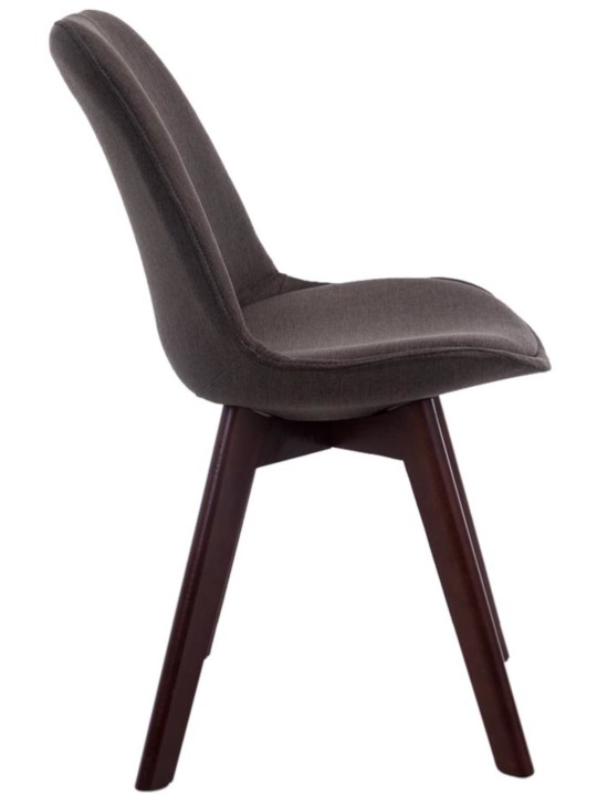 Sæt med 4 besøgsstole Borneo V2 valnødstof, mørkegrå