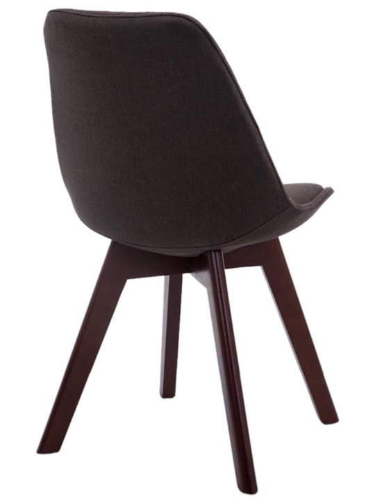 Sæt med 4 besøgsstole Borneo V2 valnødstof, mørkegrå