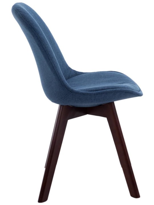 Sæt med 4 besøgsstole Borneo V2 valnødstof, blå