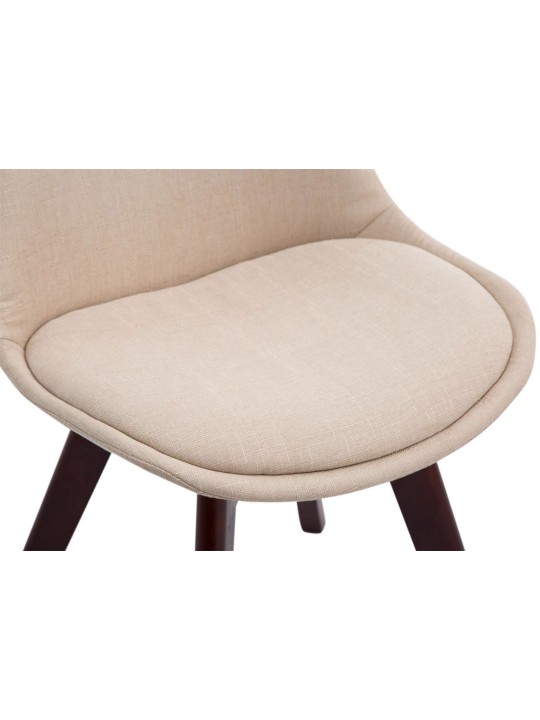 Sæt med 4 besøgsstole Borneo V2 valnødstof, creme Sæt med 4 besøgsstole Borneo V2 valnødstof, creme