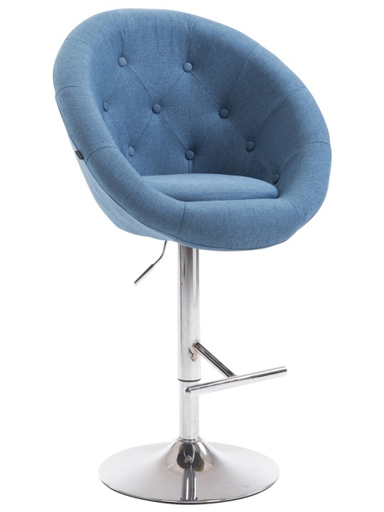 Barstol London V2 stof krom, blå