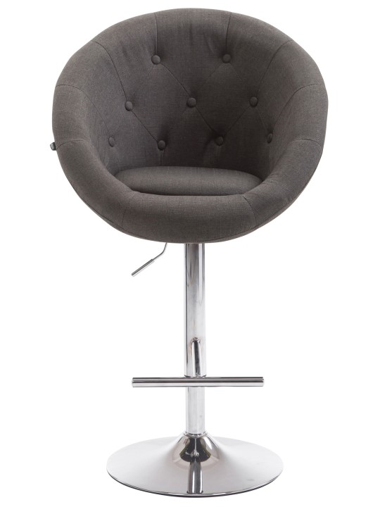 Barstol London V2 stof krom, mørkegrå