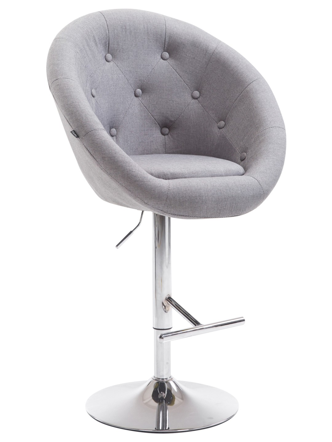 Barstol London V2 stof krom, grå