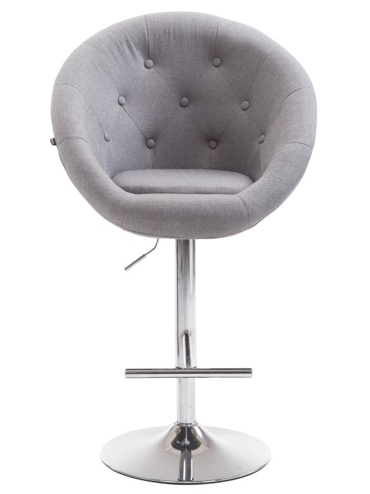 Barstol London V2 stof krom, grå