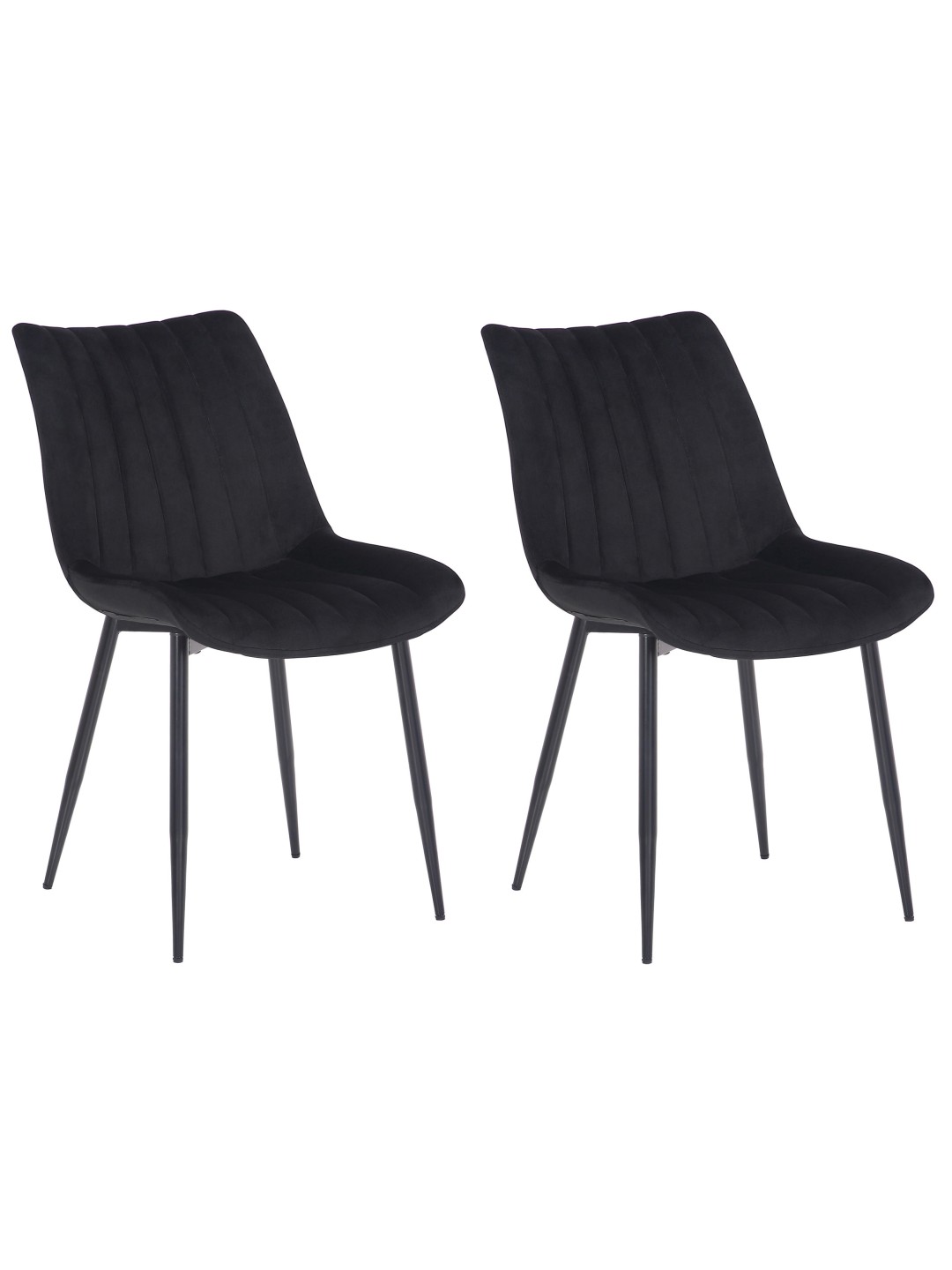 Sæt med 2 stole Rahden velvet, sort