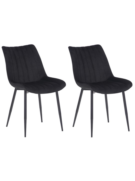 Sæt med 2 stole Rahden velvet, sort