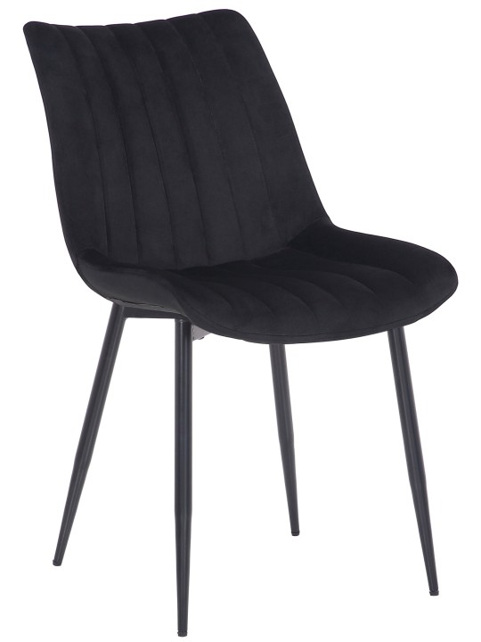 Sæt med 2 stole Rahden velvet, sort