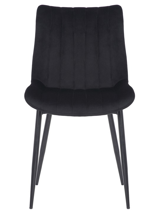 Sæt med 2 stole Rahden velvet, sort