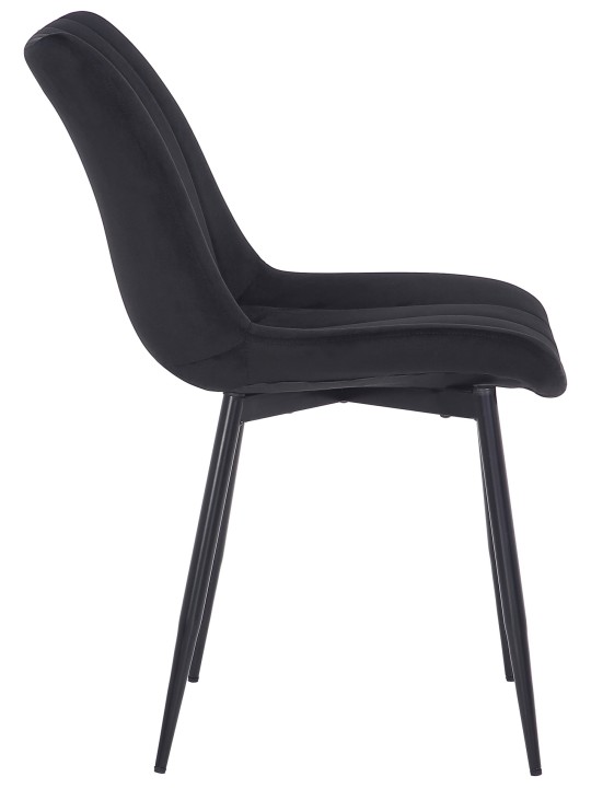 Sæt med 2 stole Rahden velvet, sort